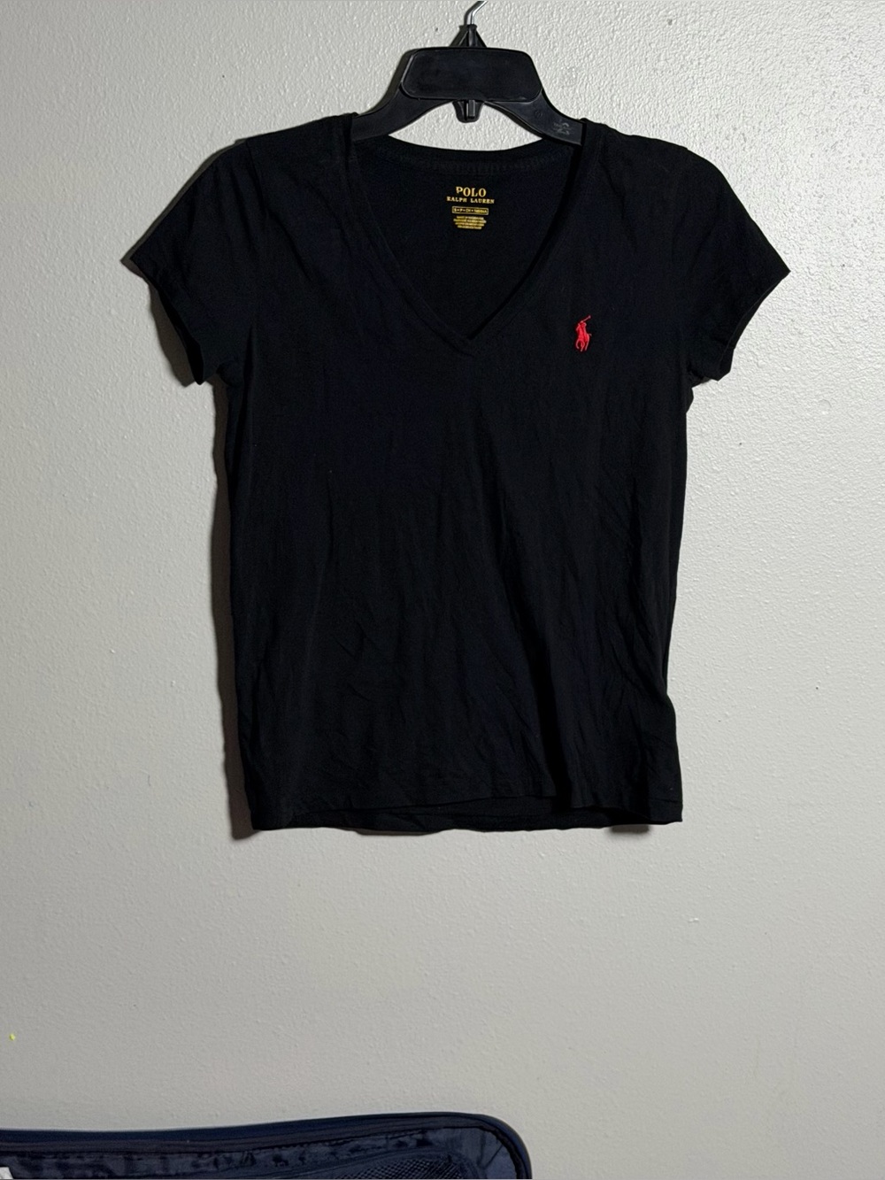 Polo by Ralph Lauren Women Black V-Neck Tee Minimalist size S